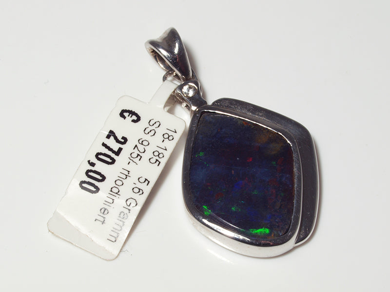 Opalschmuck, Silberschmuck, Anhänger aus Silber mit Boulder Opal aus Australien