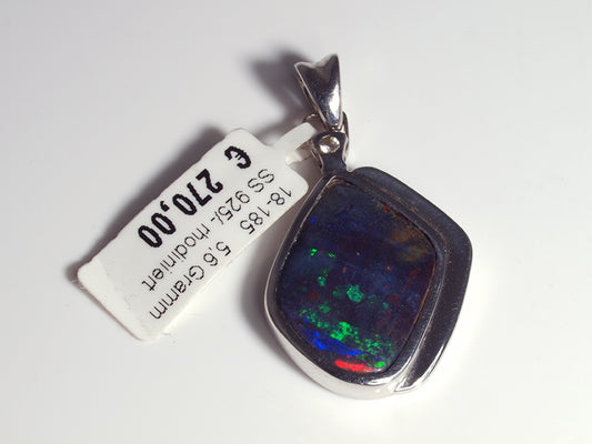 Opalschmuck, Silberschmuck, Anhänger aus Silber mit Boulder Opal aus Australien