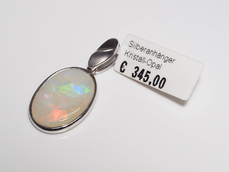 Opalschmuck, Silberschmuck, Anhänger aus Silber mit Kristallopal