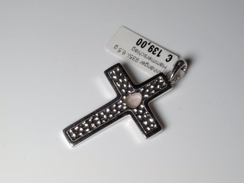 Anhänger Kreuz Silber Opal Australien