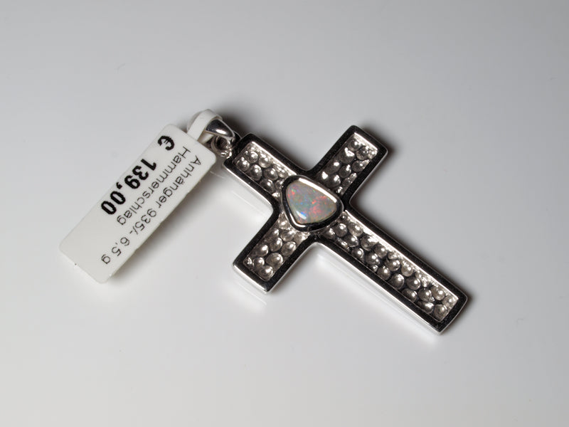 Anhänger Kreuz Silber Opal Australien