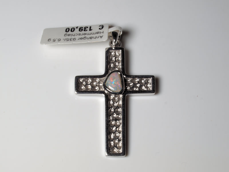 Anhänger Kreuz Silber Opal Australien