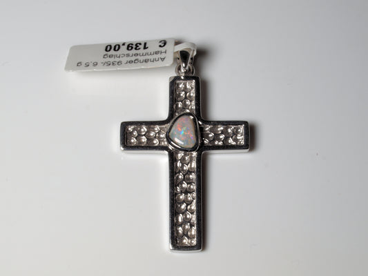 Anhänger Kreuz Silber Opal Australien
