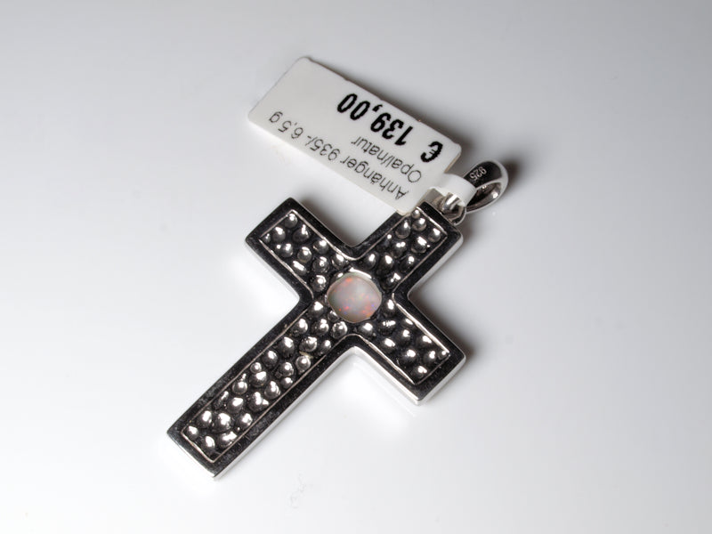Anhänger Kreuz Silber Opal Australien