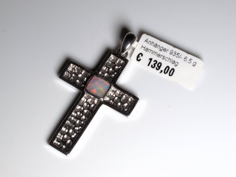 Anhänger Kreuz Silber Opal Australien