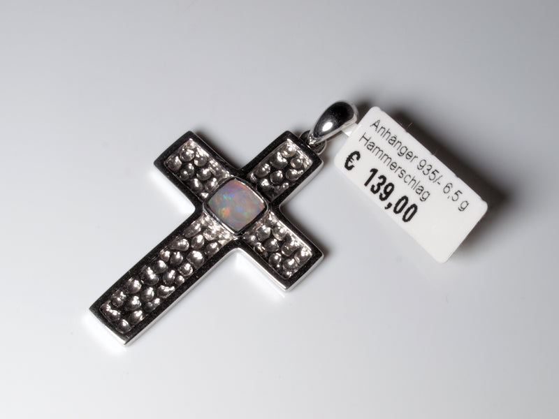 Anhänger Kreuz Silber Opal Australien