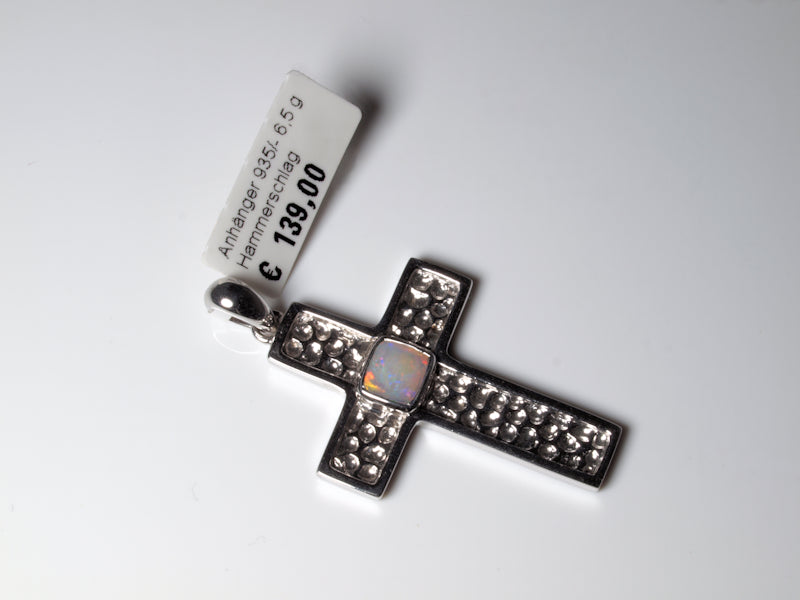 Anhänger Kreuz Silber Opal Australien