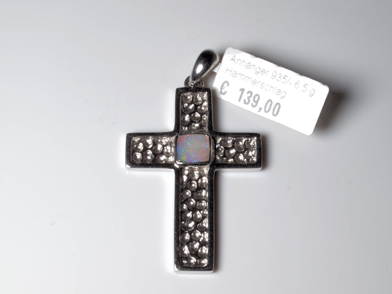 Anhänger Kreuz Silber Opal Australien