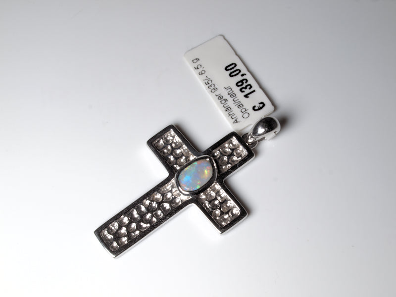 Anhänger Kreuz Silber Opal Australien
