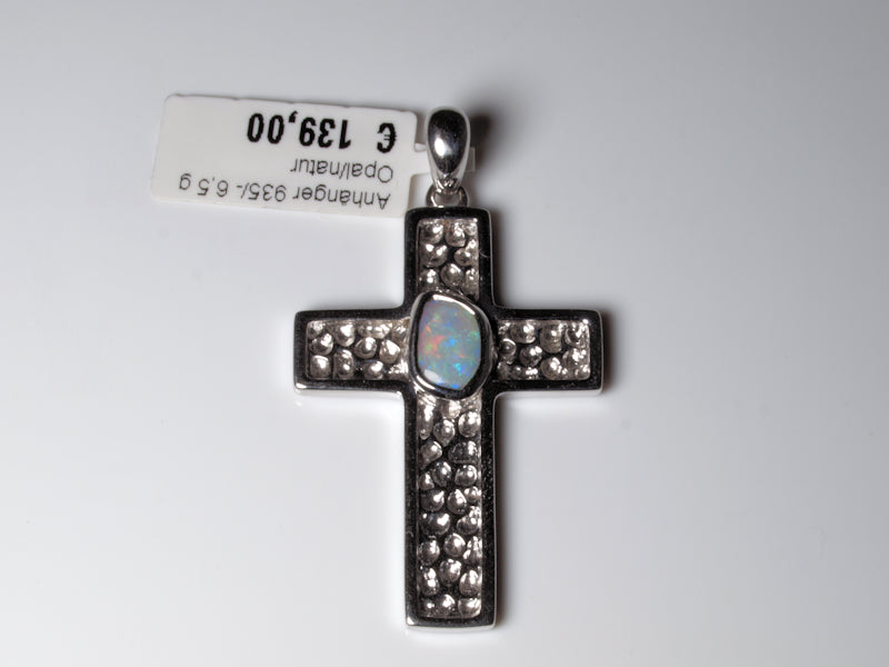 Anhänger Kreuz Silber Opal Australien