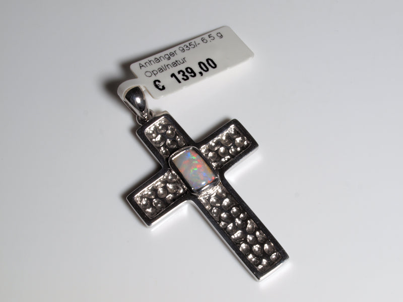 Anhänger Kreuz Silber Opal Australien