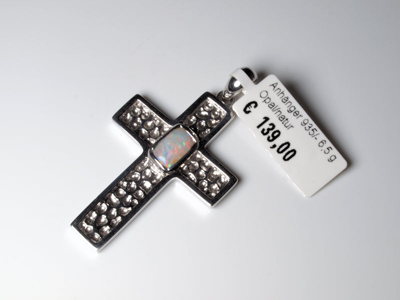 Anhänger Kreuz Silber Opal Australien