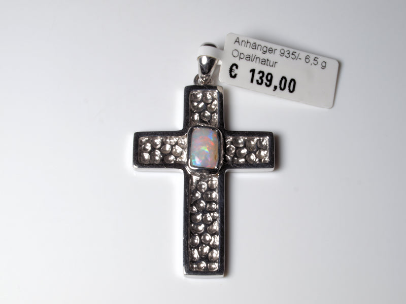 Anhänger Kreuz Silber Opal Australien