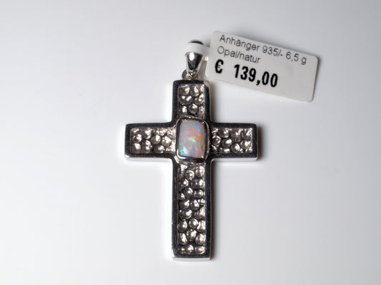 Anhänger Kreuz Silber Opal Australien