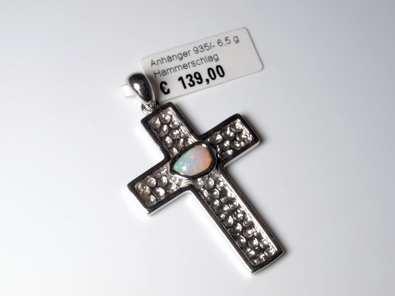 Anhänger Kreuz Silber Opal Australien