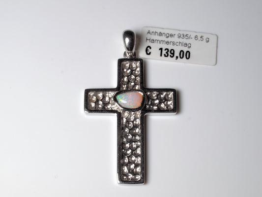 Anhänger Kreuz Silber Opal Australien