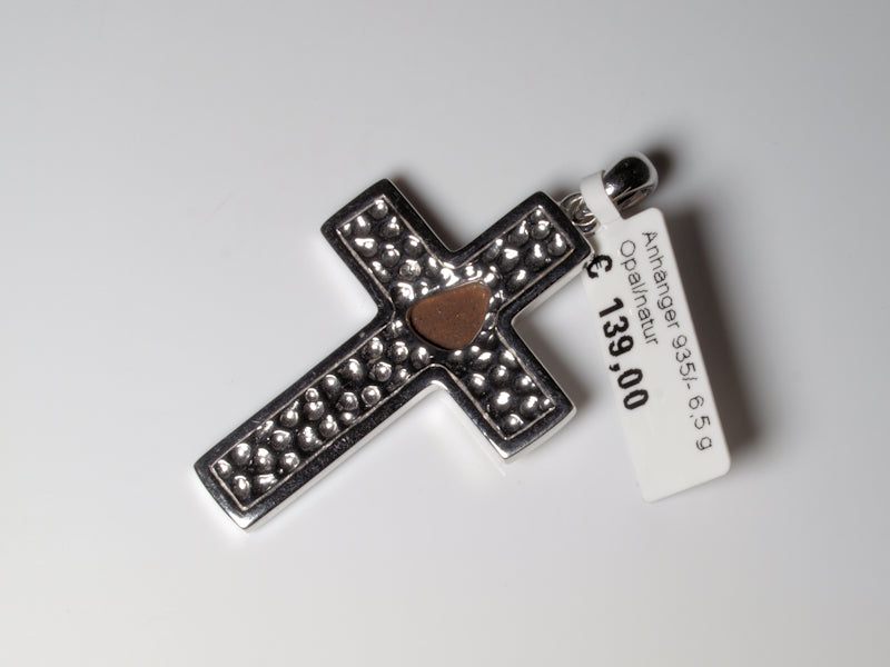 Silber Kreuz Anhänger Opal Australien