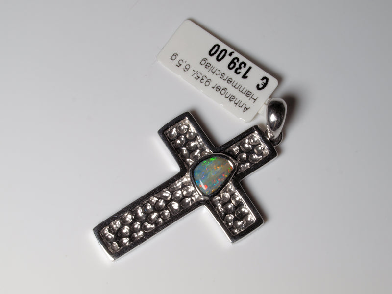 Silber Kreuz Anhänger Opal Australien