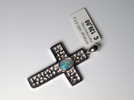 Anhänger Kreuz Silber Opal Australien