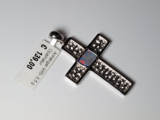 Opal Australien Anhänger Kreuz Silber