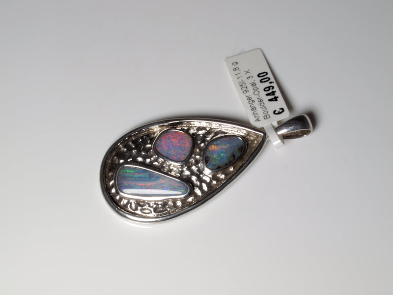 Opalschmuck, Anhänger Silber Boulder Opal Australien