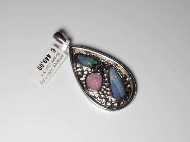 Opalschmuck, Anhänger Silber Boulder Opal Australien