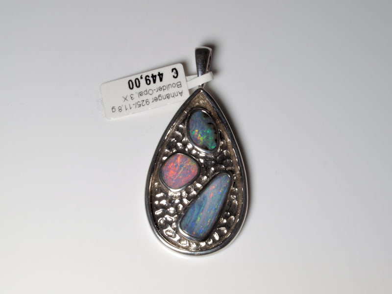 Opalschmuck, Anhänger Silber Boulder Opal Australien