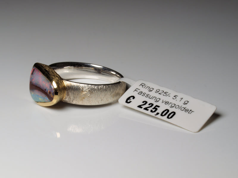 Opal Silberschmuck, Ring aus Silber mit Opal aus Australien