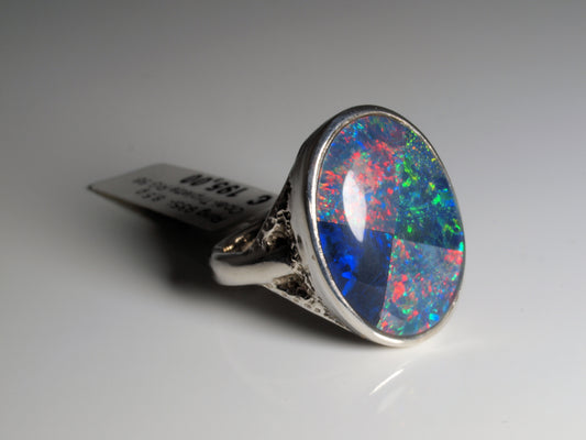 Opal Silberschmuck, Ring aus Silber mit Opal aus Australien