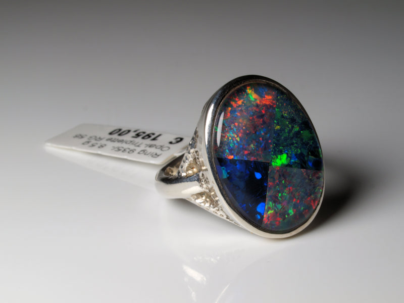 Opal Silberschmuck, Ring aus Silber mit Opal aus Australien