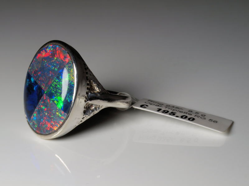 Opal Silberschmuck, Ring aus Silber mit Opal aus Australien