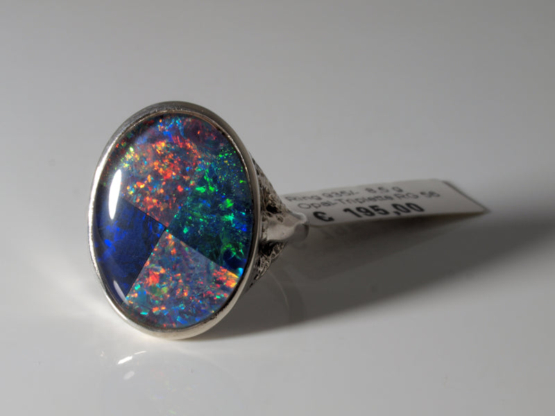 Opal Silberschmuck, Ring aus Silber mit Opal aus Australien