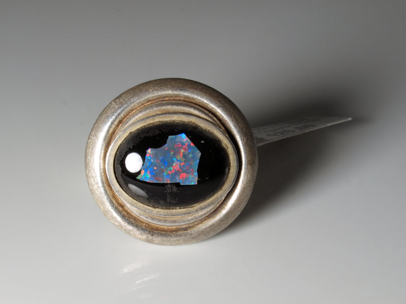 Opal Silberschmuck, Ring aus Silber mit Opal aus Australien