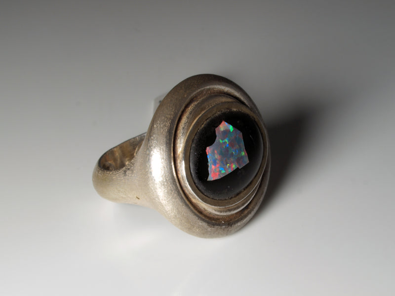 Opal Silberschmuck, Ring aus Silber mit Opal aus Australien