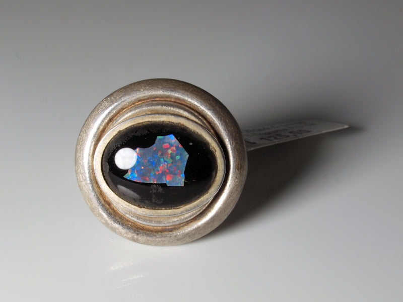 Opal Silberschmuck, Ring aus Silber mit Opal aus Australien