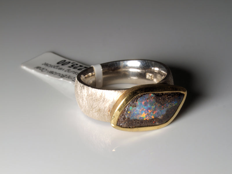 Opal Silberschmuck, Ring aus Silber mit Opal aus Australien