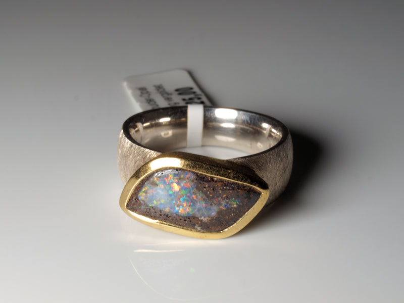 Opal Silberschmuck, Ring aus Silber mit Opal aus Australien