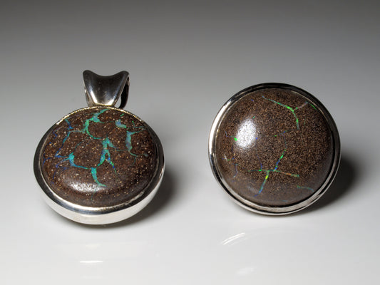 Opal Silberschmuck, Ring aus Silber mit Opal aus Australien
