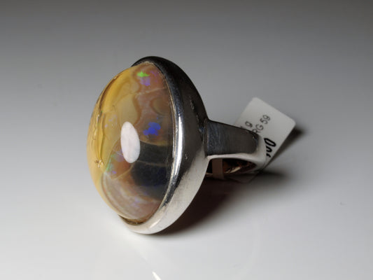 Opal Silberschmuck, Ring aus Silber mit Opal aus Australien