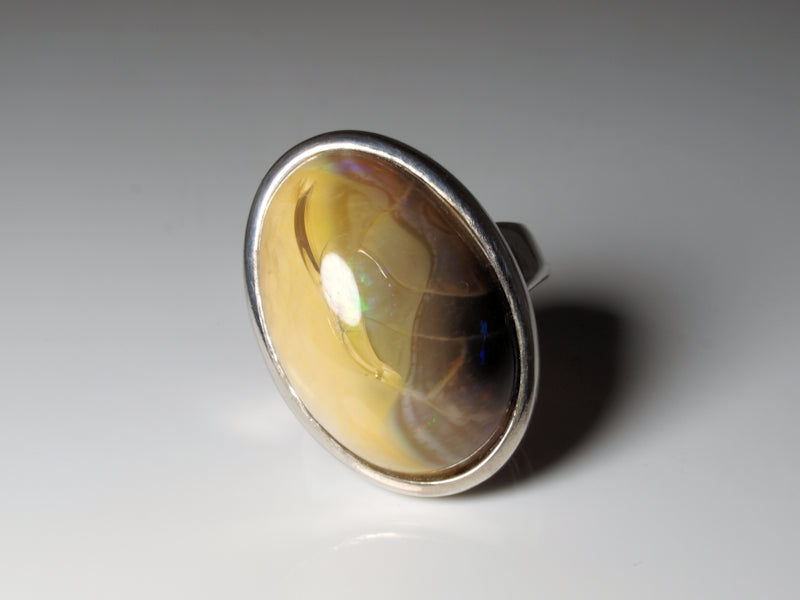 Opal Silberschmuck, Ring aus Silber mit Opal aus Australien