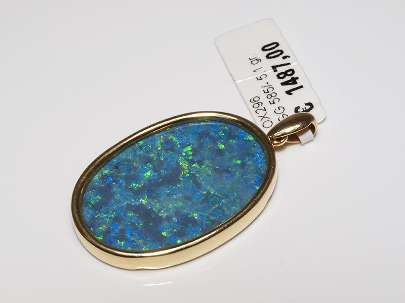 Opalschmuck Gold, Anhänger mit Opal aus Australien (Dublette)