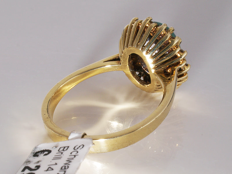 Opalschmuck - Goldschmuck, Ring aus Gold mit Schwarzopal