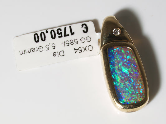 Opalschmuck, Anhänger aus Gold mit Boulder Opal