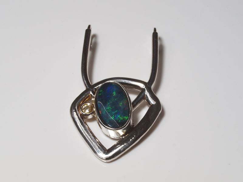 Edelsteinschmuck, Opalschmuck - Opal Anhänger Silber mit Opal Doublette