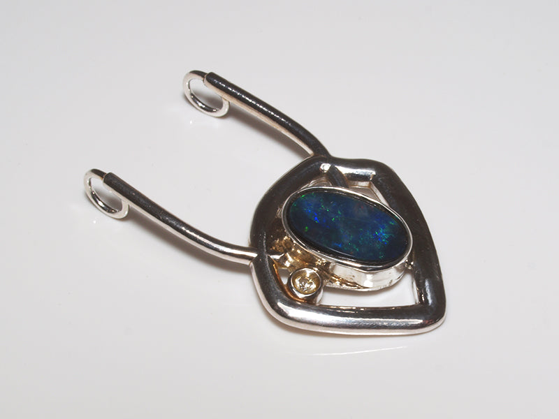 Edelsteinschmuck, Opalschmuck - Opal Anhänger Silber mit Opal Doublette