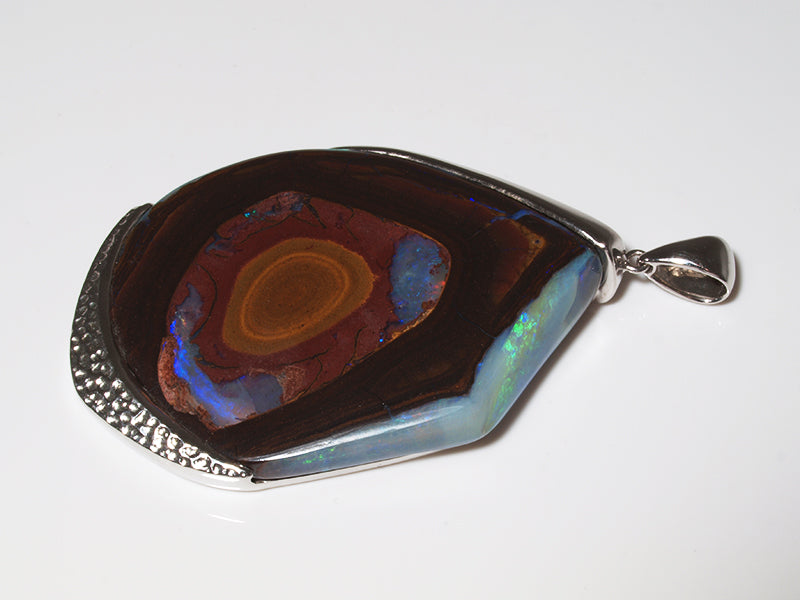 Opal Anhänger Silber, Boulder Opal Australien