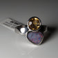 Ring aus Silber mit Opal aus Australien und Citrin