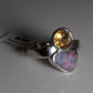 Ring aus Silber mit Opal aus Australien und Citrin