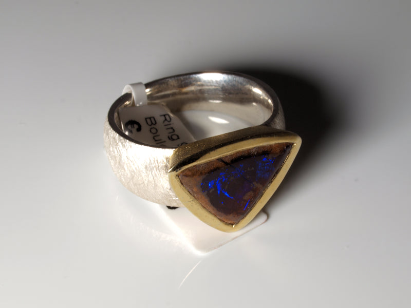 Opalring, Silbering mit Opal aus Australien