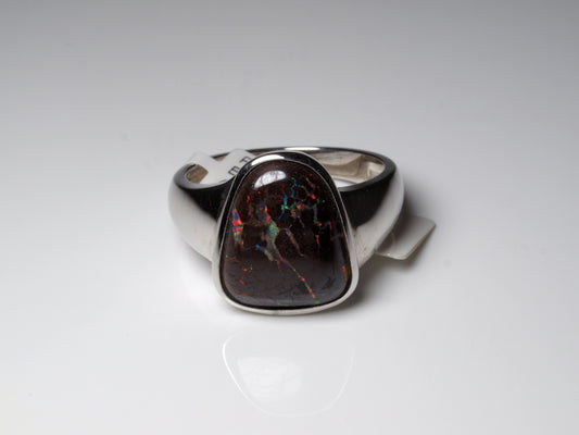 Opalring, Silbering mit Opal aus Australien